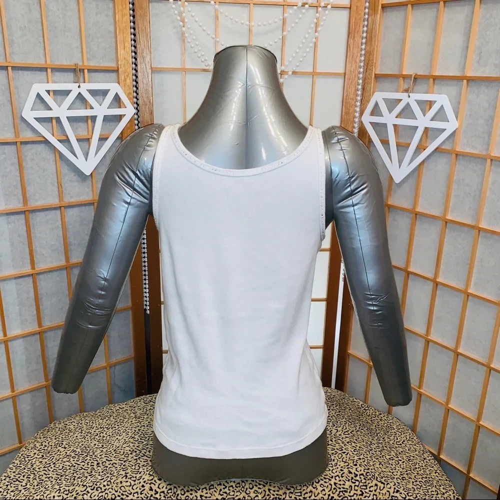 BLING WHITE TANK TOP - Picture 2 of 5